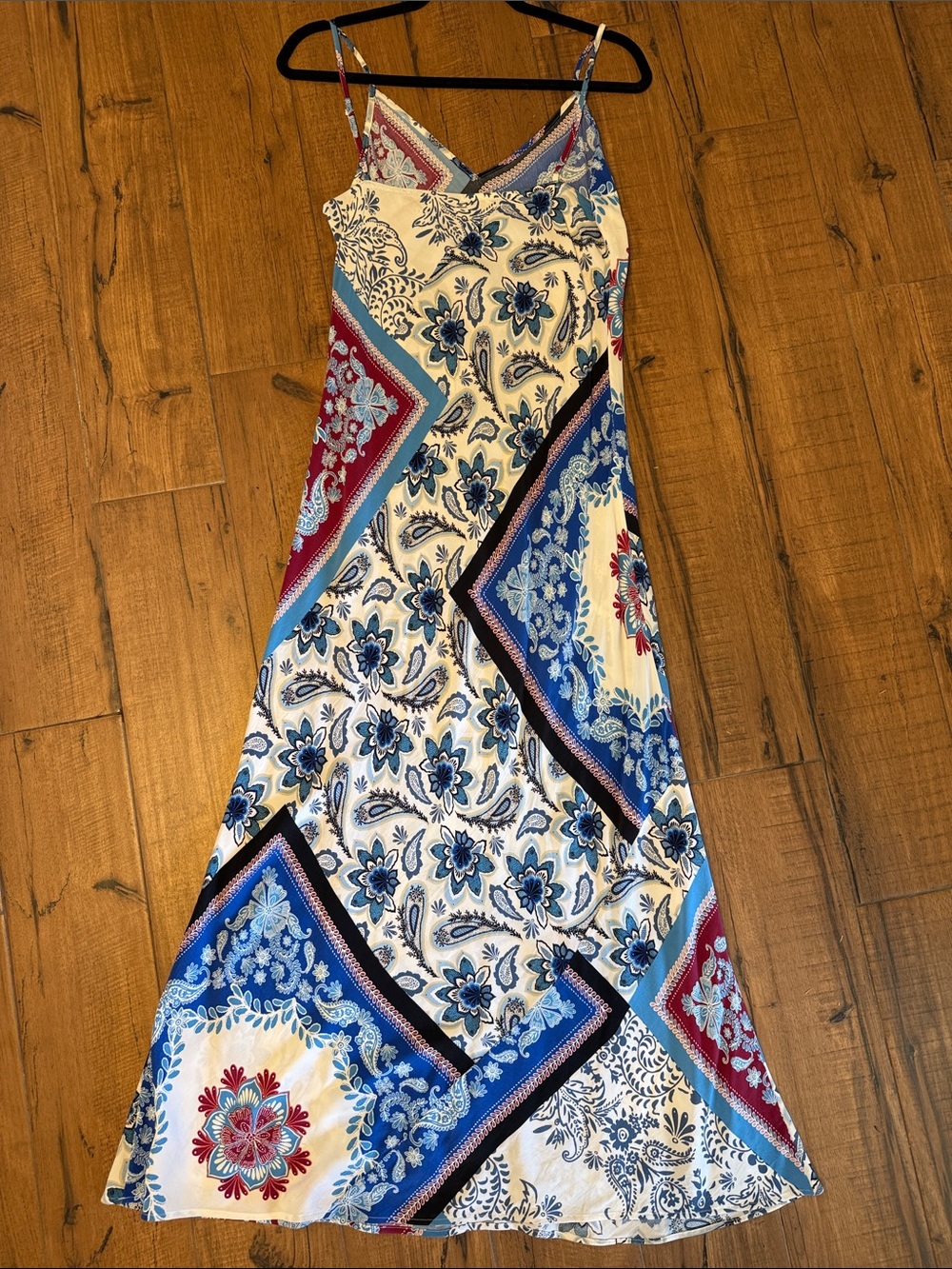 LOFT Americana Patchwork Midi slip Dress Sz 2 - Picture 5 of 5